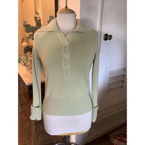 LOFT Sage Buttoned Cowl Neck Sweater